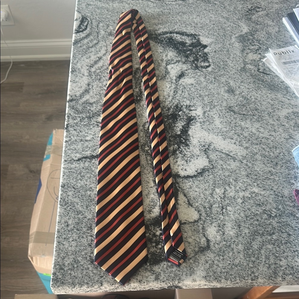 Alexander Julian Orange and Blue Striped Tie
